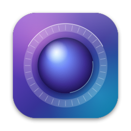 Glideball app icon: a glossy violet trackball